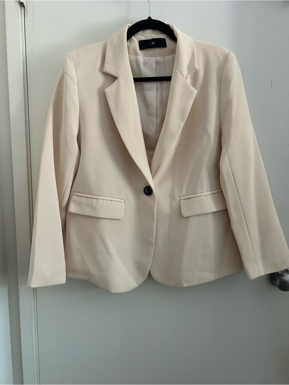Source Unknown Cream Single-Button Tailored Blazer